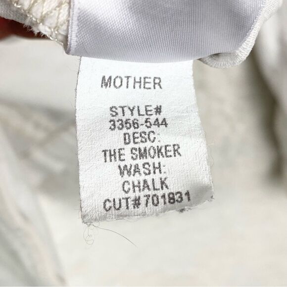 MOTHER Superior ‘The Smoker’ Chalk Denim Jacket Sz S Winter White Casual Chic - Picture 10 of 12